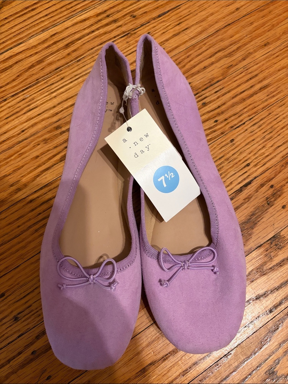 a new day Lavender Ballet Flats with Bow - Picture 1 of 3